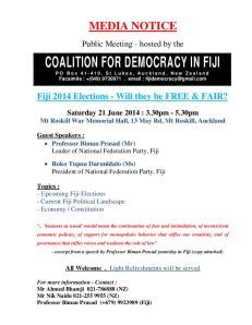 CDF Public Meeting - FIJI ELECTIONS - WILL THEY BE FREE & FAIR - 21 June 2014